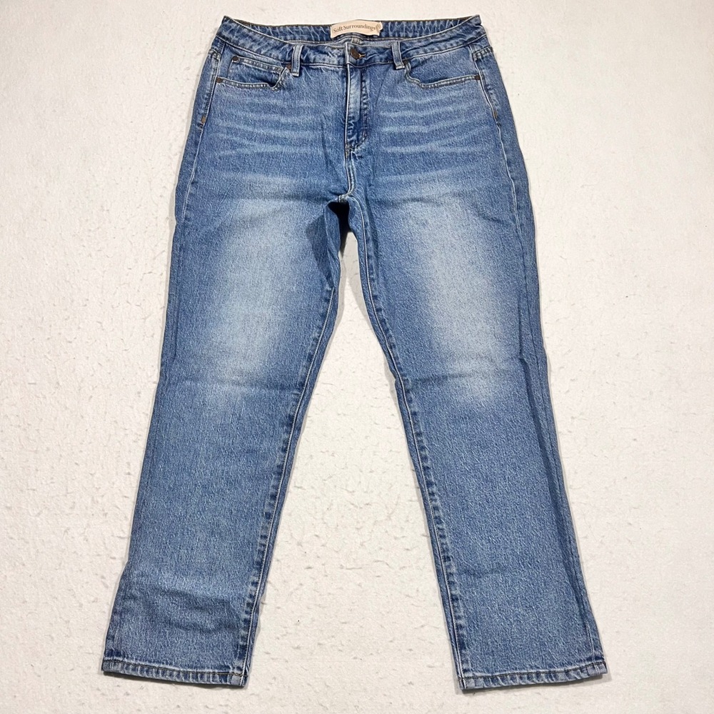 Soft‎ Surroundings Girlfriend Jeans Ultimate Denim Blue Casual Women's 14 33x28
